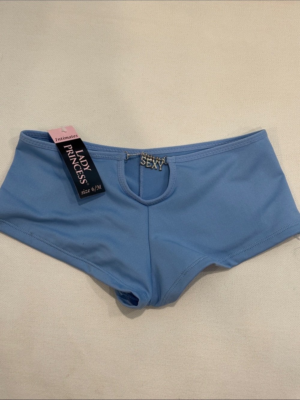 Lady Princess Blue Low-Rise Boyshort Panty with 'SEXY' Accent